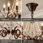 Saint Mossi Vintage Crystal Chandelier Handcrafted Rust Dining
