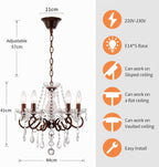 Saint Mossi Vintage Crystal Chandelier Handcrafted Rust Dining