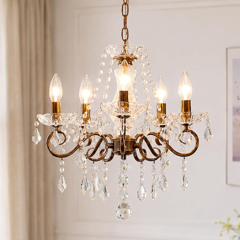 Saint Mossi Vintage Crystal Chandelier Handcrafted Rust Dining