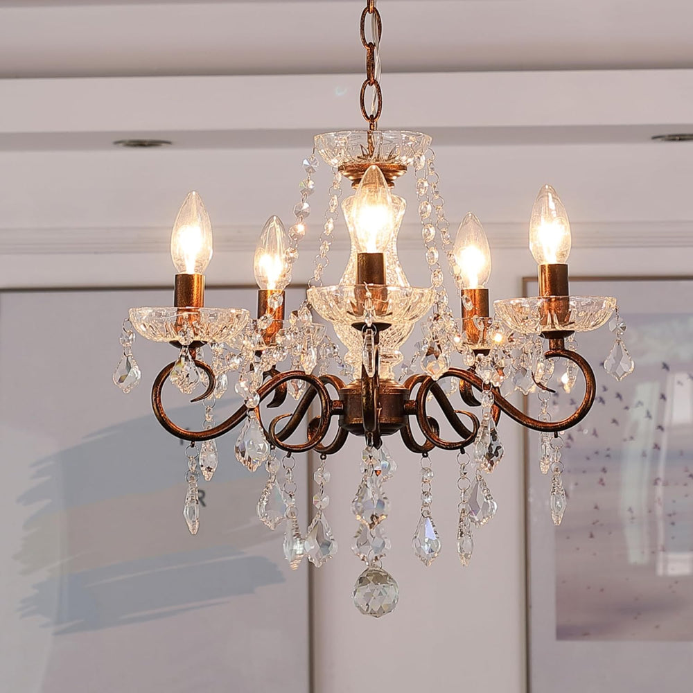 Saint Mossi Vintage Crystal Chandelier Handcrafted Rust Dining