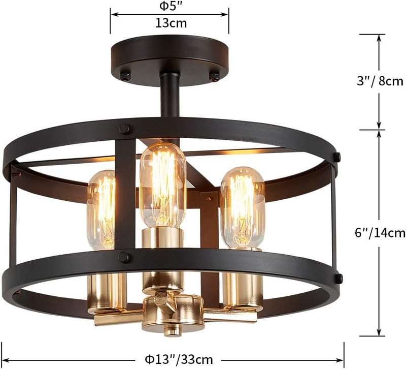 Saint Mossi Vintage Semi Flush Mount Ceiling Light