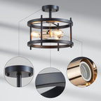 Saint Mossi Vintage Semi Flush Mount Ceiling Light