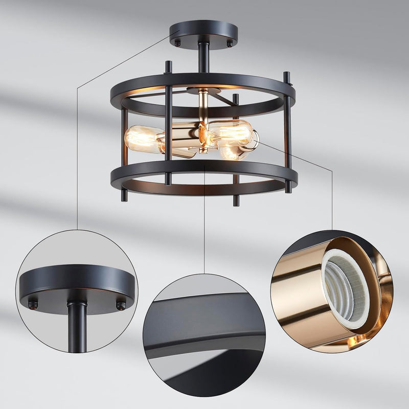 Saint Mossi Vintage Semi Flush Mount Ceiling Light