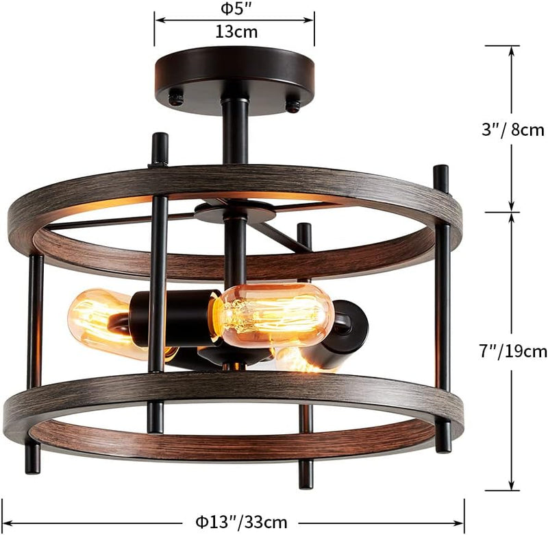Saint Mossi Vintage Semi Flush Mount Ceiling Light