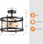 Saint Mossi Vintage Semi Flush Mount Ceiling Light