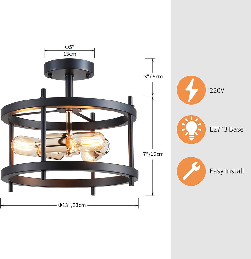 Saint Mossi Vintage Semi Flush Mount Ceiling Light