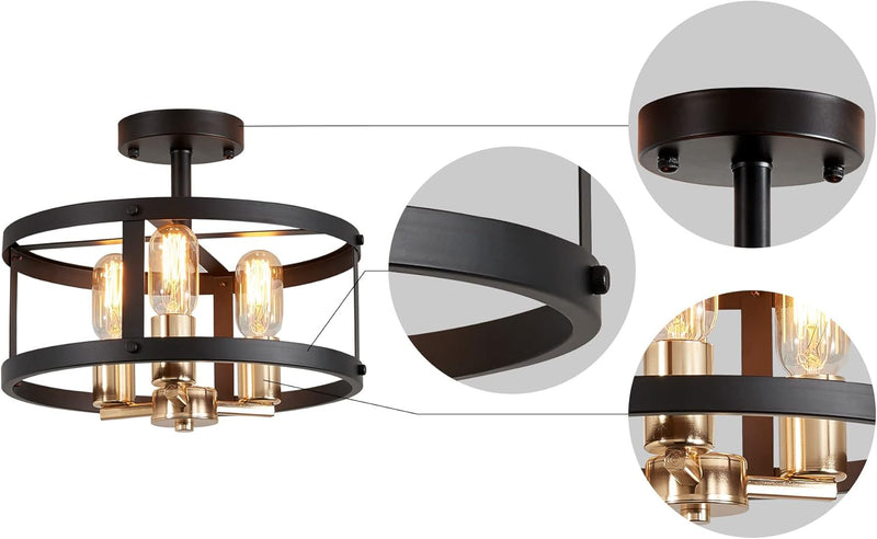 Saint Mossi Vintage Semi Flush Mount Ceiling Light
