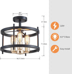 Saint Mossi Vintage Semi Flush Mount Ceiling Light
