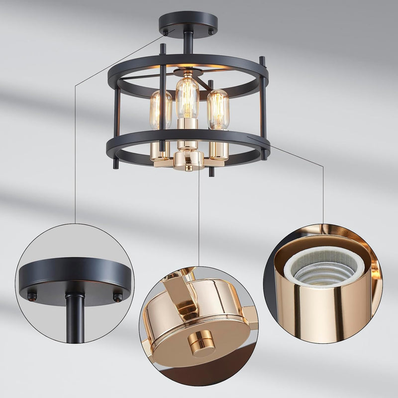 Saint Mossi Vintage Semi Flush Mount Ceiling Light