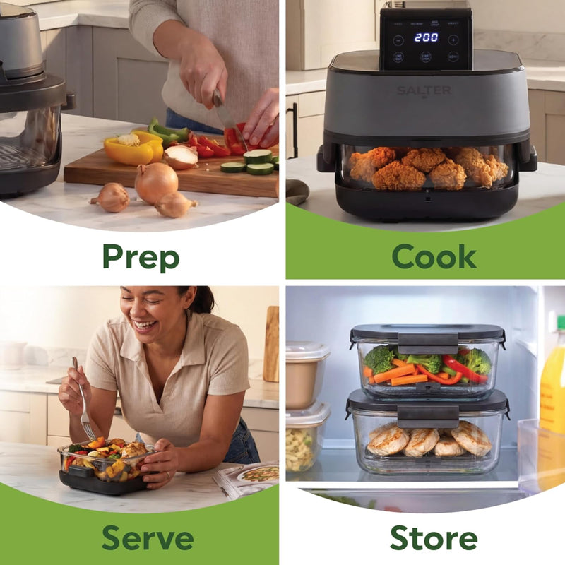 Crisp Go Portable Air Fryer Interchangeable Viewing 4L