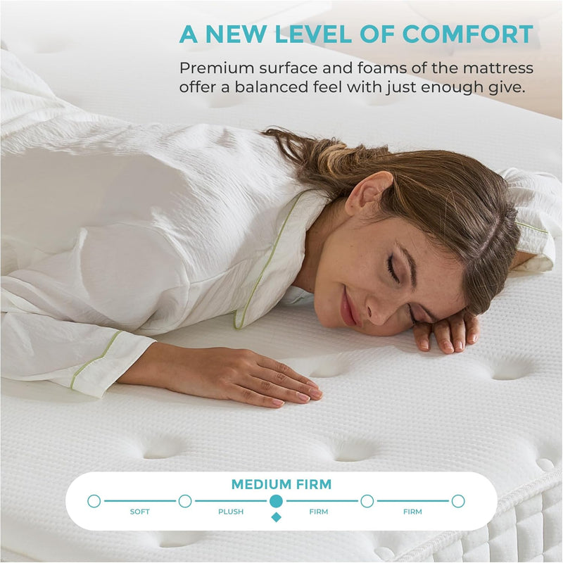 Sana Breeze Mattress 10-Inch Gel Memory Foam 9-Zone