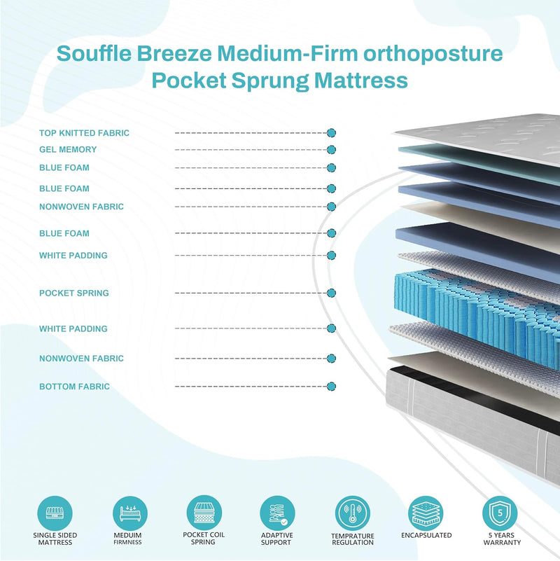 Sana Breeze Mattress 10-Inch Gel Memory Foam 9-Zone