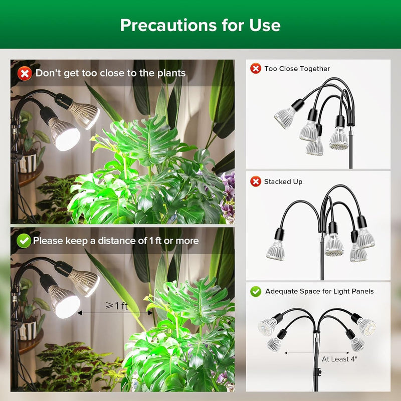 Grow Lights for Indoor Plants 120W 4-Head Full