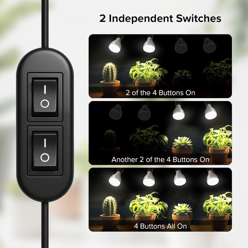 Grow Lights for Indoor Plants 120W 4-Head Full