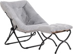 Comfy Saucer Chair with Ottoman Oversized Foldable Faux