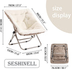 Comfy Saucer Chair with Ottoman Oversized Foldable Faux