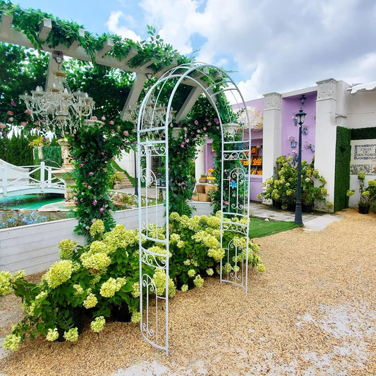 Scendor Wedding Arch Arbour Curved Metal Archway
