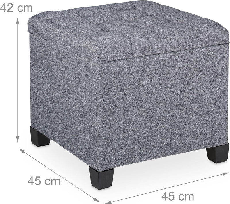 Seat Stool with Storage Space Ottoman Foam Padding