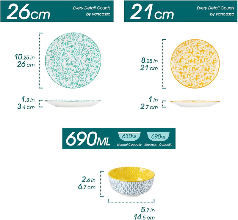 Selene Dinner Sets for 6 People 18 Pieces
