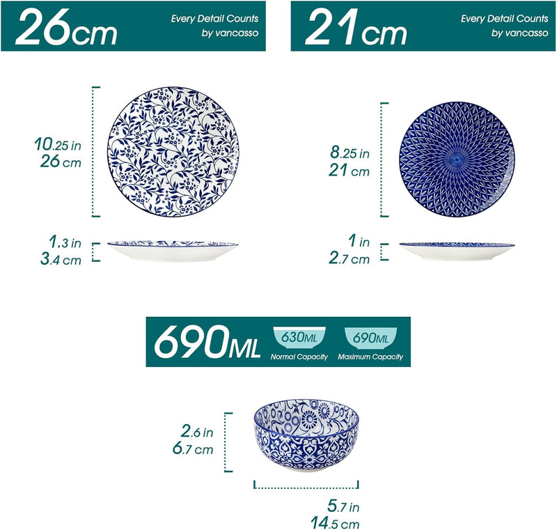 Selene Dinner Sets for 6 People 18 Pieces