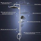 Self-Cleaning Rainfall Shower Kit 304 Stainless