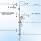 Self-Cleaning Rainfall Shower Kit 304 Stainless