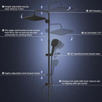 Self-Cleaning Rainfall Shower Kit 304 Stainless