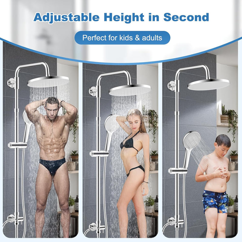 Self-Cleaning Rainfall Shower Kit 304 Stainless