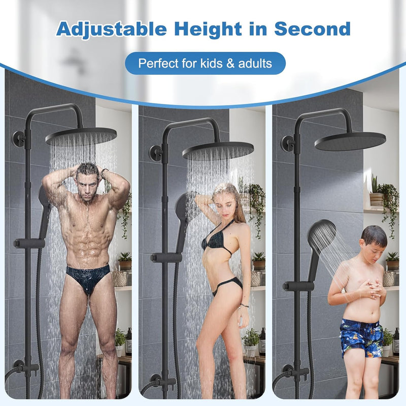 Self-Cleaning Rainfall Shower Kit 304 Stainless