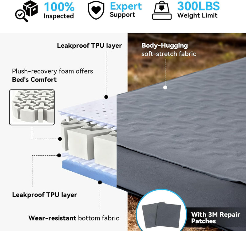 Self-Inflating Sleeping Pad Camping Mattress 9.5 R-Value