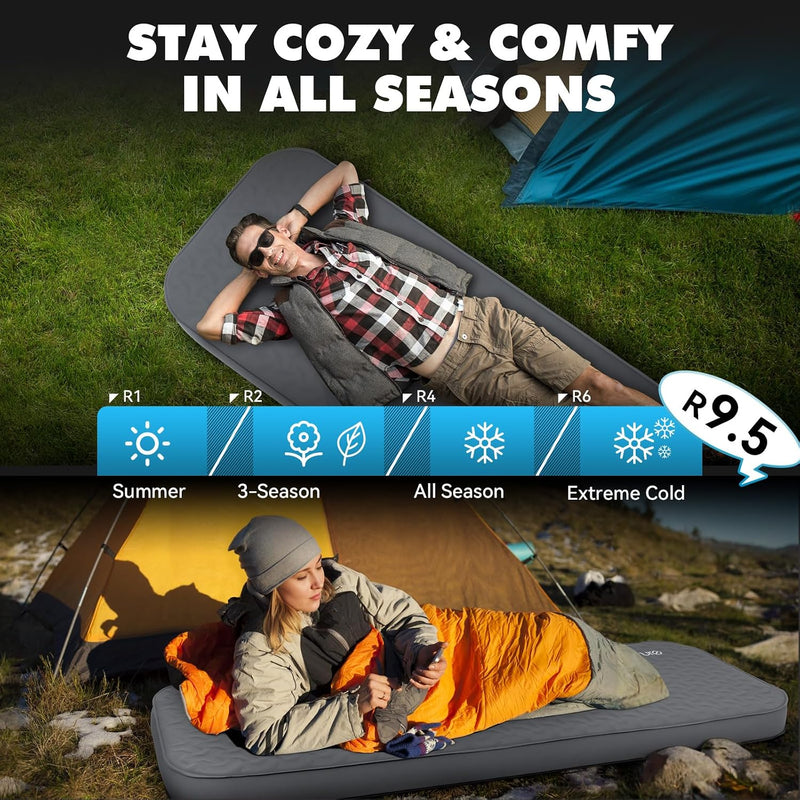 Self-Inflating Sleeping Pad Camping Mattress 9.5 R-Value