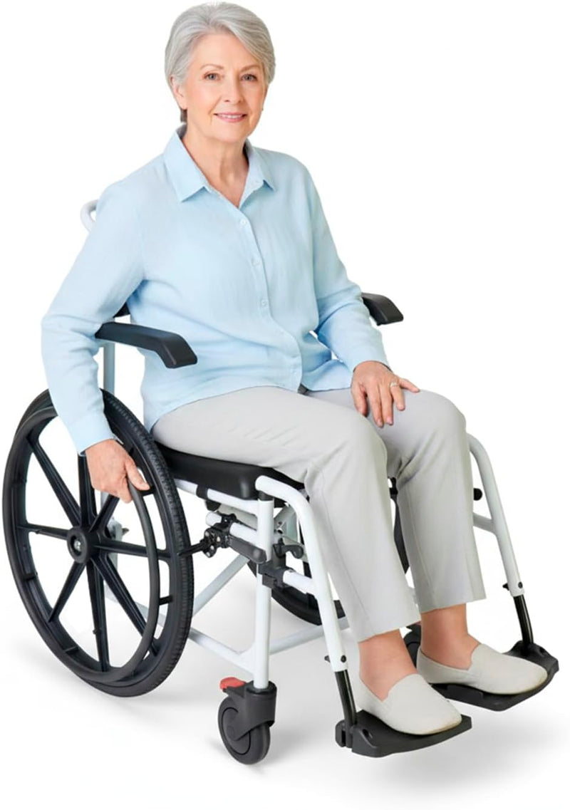 Self Propelled Shower Wheelchair Commode Toilet Chair 2