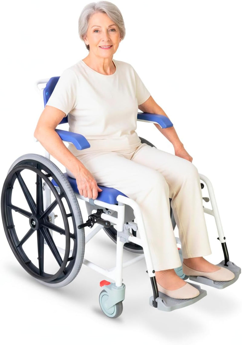 Self Propelled Shower Wheelchair Commode Toilet Chair 2