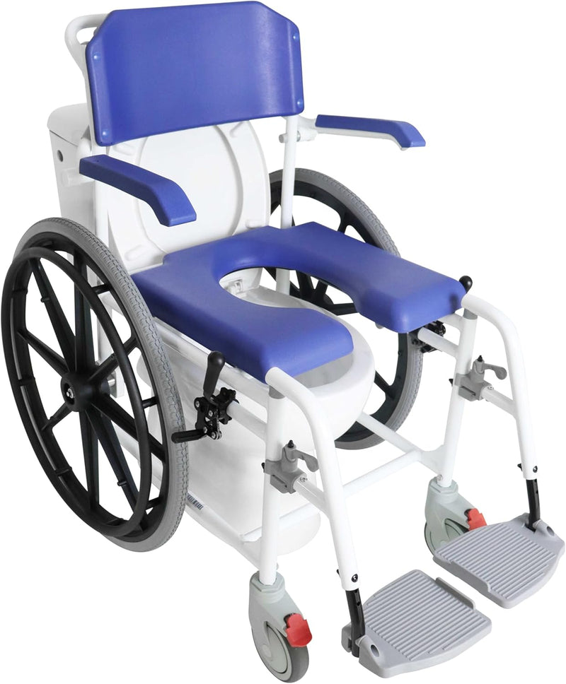 Self Propelled Shower Wheelchair Commode Toilet Chair 2
