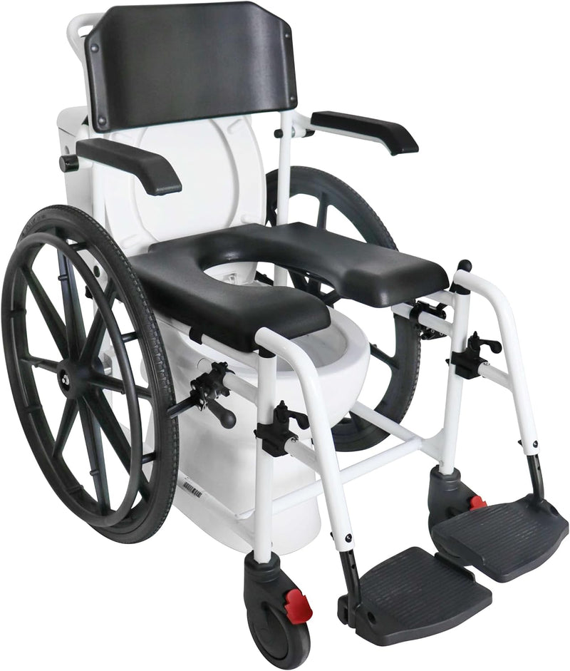 Self Propelled Shower Wheelchair Commode Toilet Chair 2