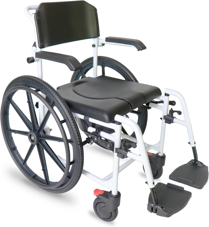 Self Propelled Shower Wheelchair Commode Toilet Chair 2