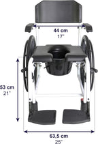 Self Propelled Shower Wheelchair Commode Toilet Chair 2