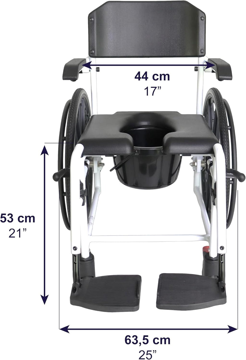 Self Propelled Shower Wheelchair Commode Toilet Chair 2