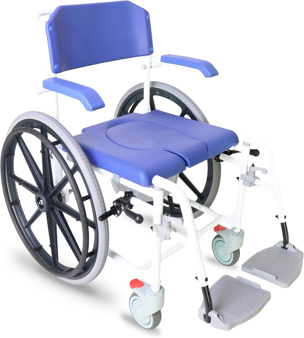 Self Propelled Shower Wheelchair Commode Toilet Chair 2