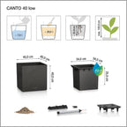 Self Watering Plant Pot Canto Stone 40 Low