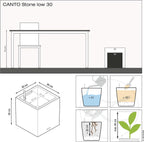 Self Watering Plant Pot Canto Stone 40 Low