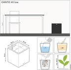 Self Watering Plant Pot Canto Stone 40 Low
