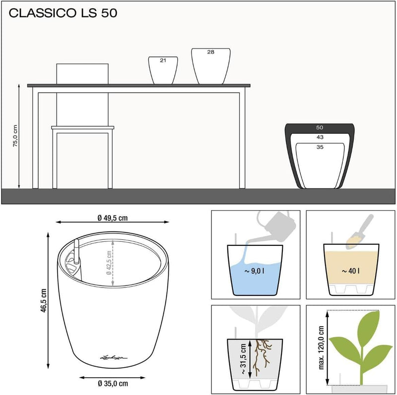Self Watering Plant Pot Classico 35 Ls Garden (1 Pack)