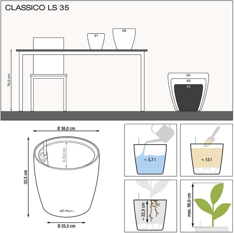 Self Watering Plant Pot Classico 35 Ls Garden