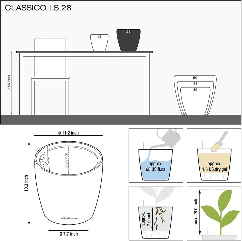 Self Watering Plant Pot Classico 35 Ls Garden