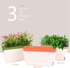Self Watering Plant Pots 10.5 Inch Rectangular Windowsill (Set of 3)