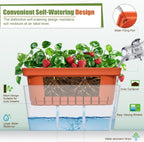 Self Watering Plant Pots 10.5 Inch Rectangular Windowsill (Set of 3)