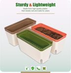 Self Watering Plant Pots 10.5 Inch Rectangular Windowsill (Set of 3)