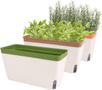 Self Watering Plant Pots 10.5 Inch Rectangular Windowsill (Set of 3)