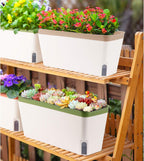 Self Watering Plant Pots 10.5 Inch Rectangular Windowsill (Set of 3)